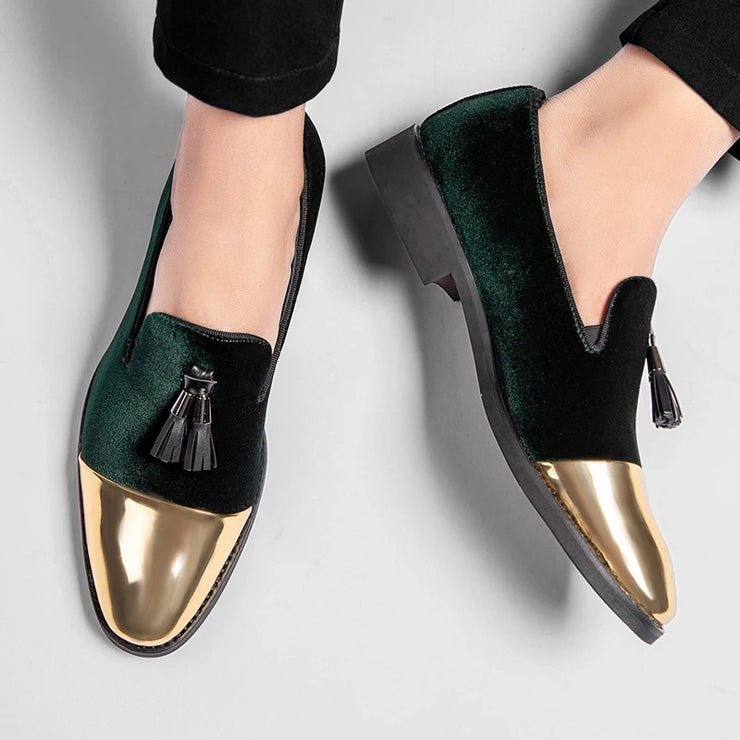 DESIGNER VELVET TASSELS LOAFERS FOR MEN