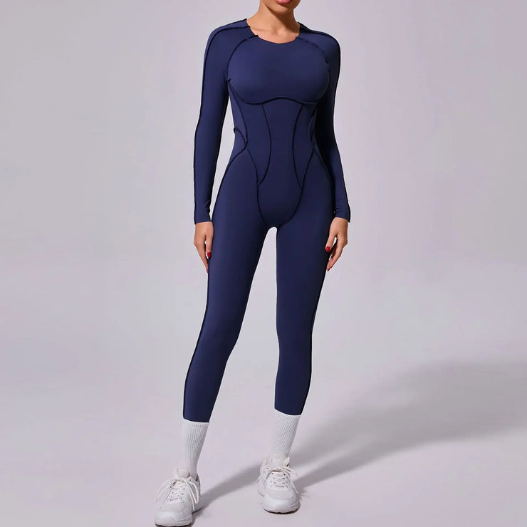 Backless Long-sleeved One-piece Jumpsuit
