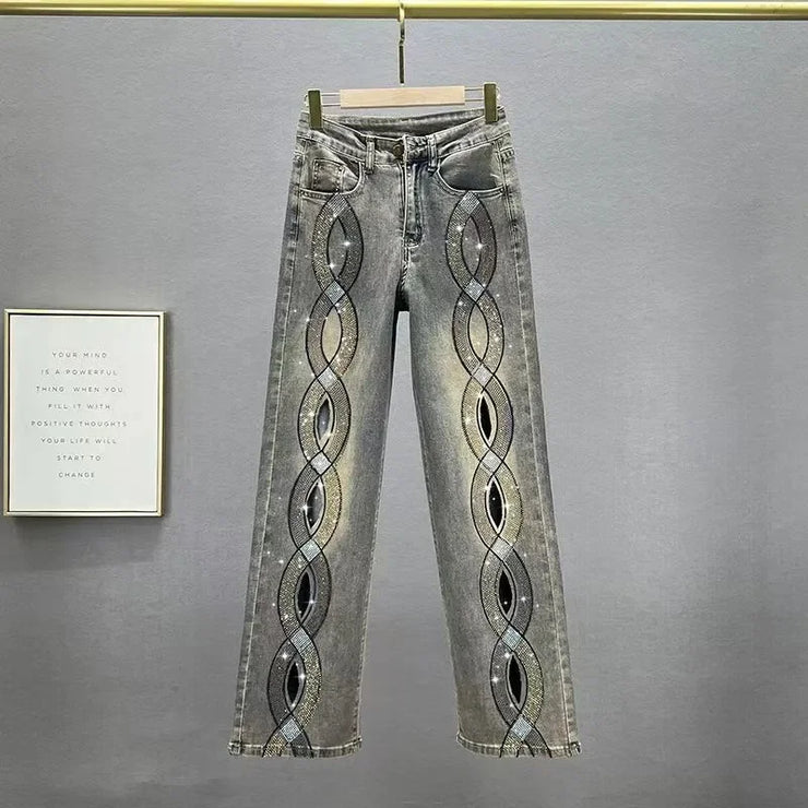 Designer embroidery hign west denim