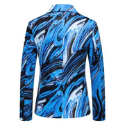 New Men's Fashionable Colored Printed Single Button Jacket