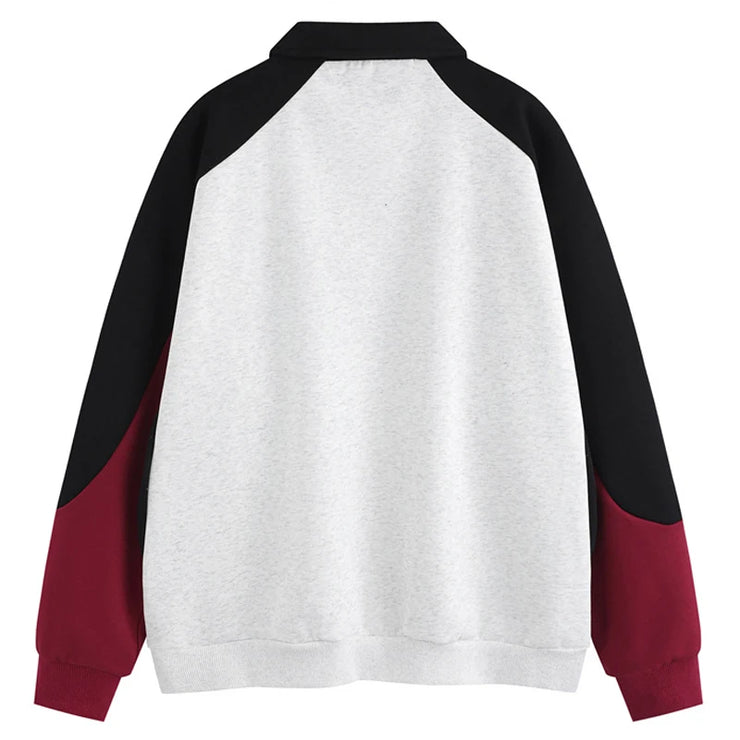 Men Polo Collar Streetwear Sweatshirt