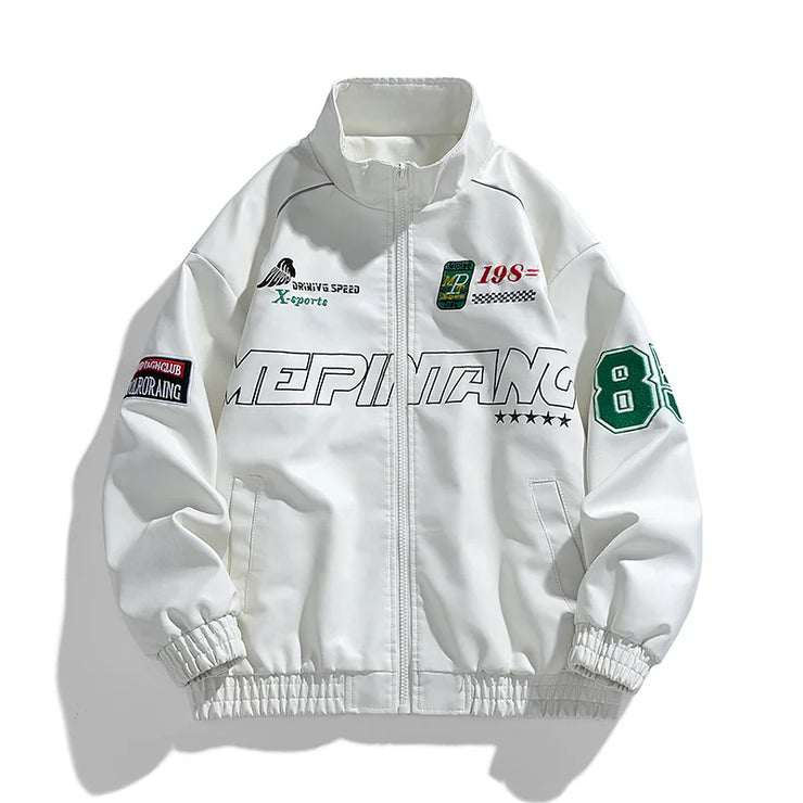 RETRO EMBROIDERY WINDBIKER STREET JACKET