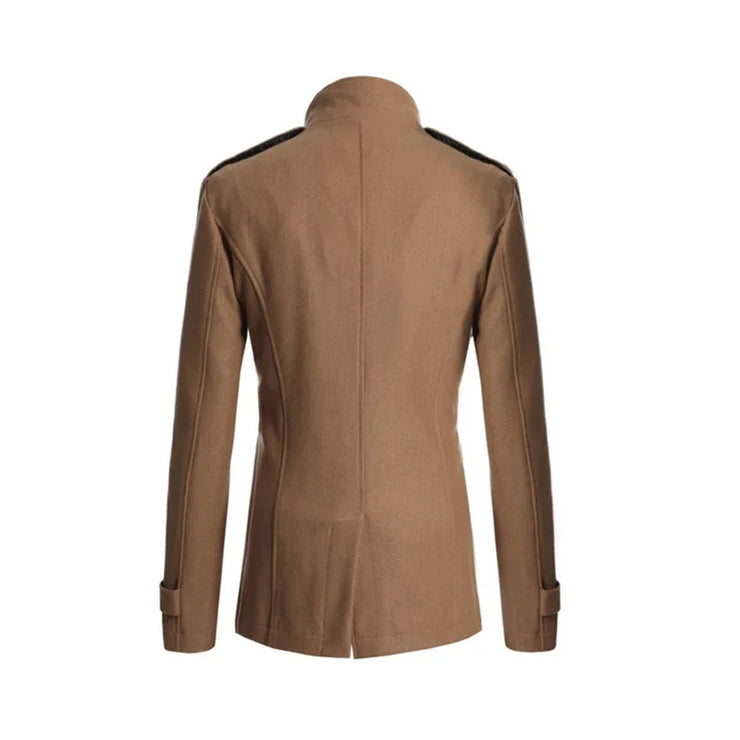 Men's Slim Fit Casual Double breasted Mid length jacket
