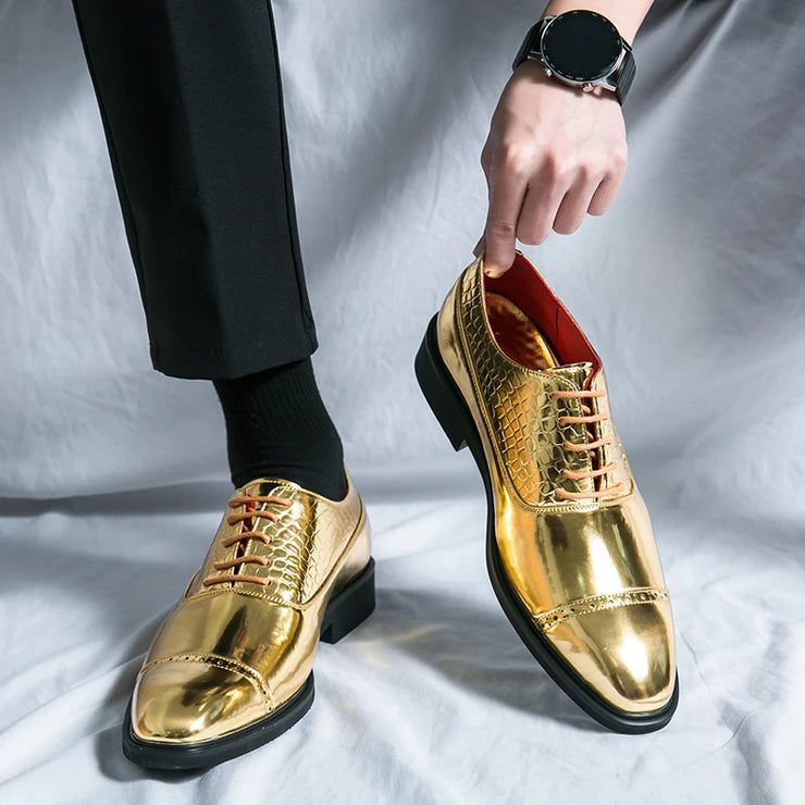 Luxury Brand High-end Golden Business Dress Shoes