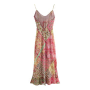 British Patchwork Print Backless Middy Dresses for Women