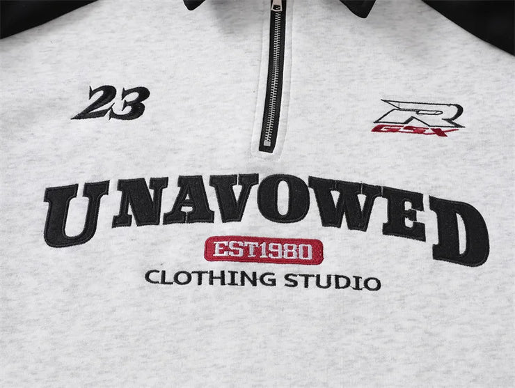 Men Polo Collar Streetwear Sweatshirt