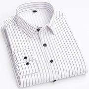 Men's new solid long sleeve casual formal shirt