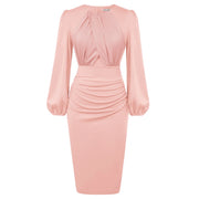 Long Sleeve Crew Neck Bodycon Midi Dress