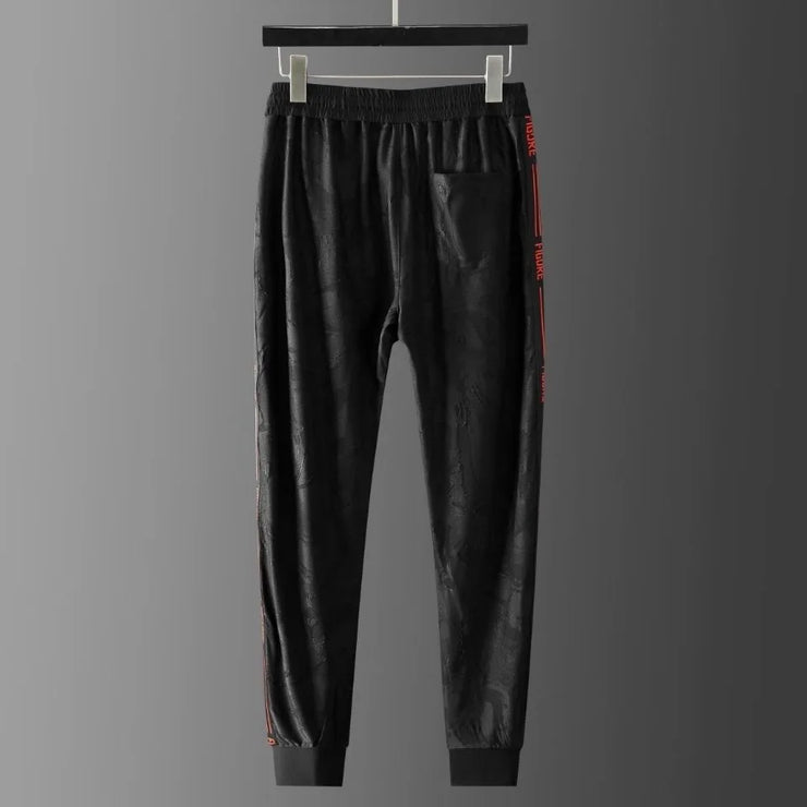 European high-end Jacquard Ribbon splicing tracksuit