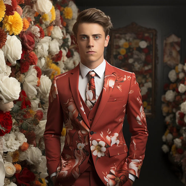 Colorful Flower Pattern Floral Elements 3D Printing Suit