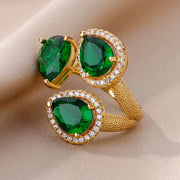 Cubic Green Three-Layer Ring