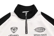 High Quality American Retro Half Zipper Racing Suit