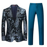 609 Host Emcee Wedding Groomsman Jacquard Two-piece Set
