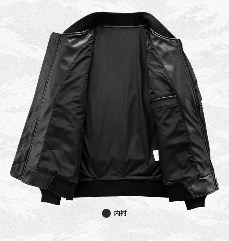 luxary pu leather bomber Techwear  jacket