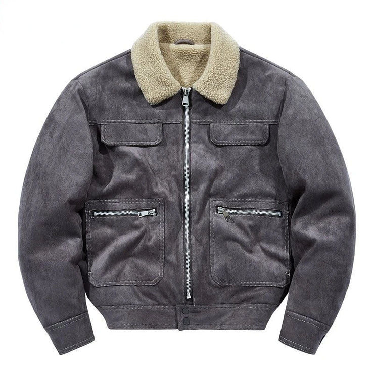 Velvet Thickening Fashion Multi-pockets Cargo Coat