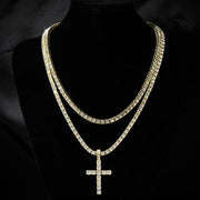 Hip Hop Iced Out Cross Pendant Necklace