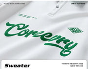 Men Oversized Contrasting Colors Lapel Sweatshirt