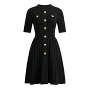 European High-Quality Knitted A-Line Slim Dress