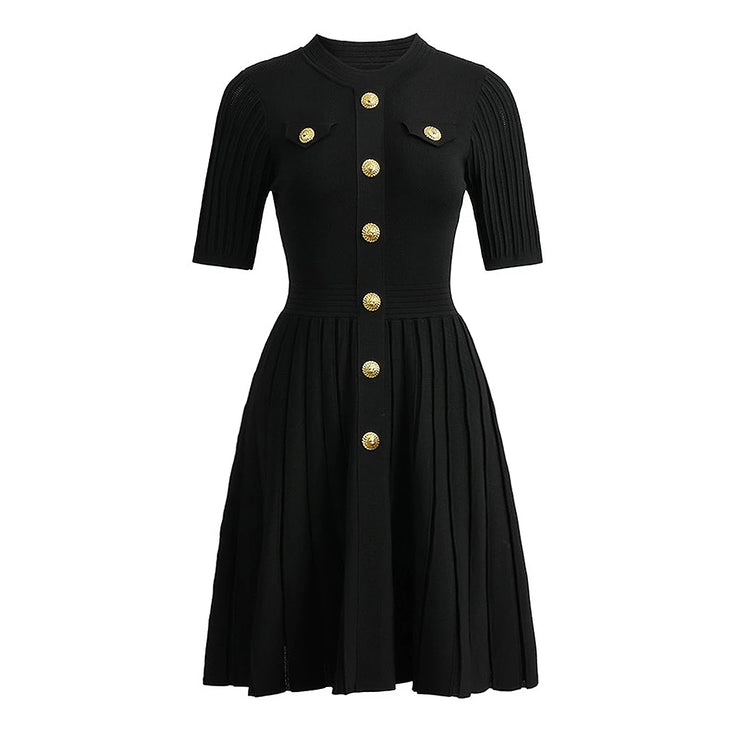European High-Quality Knitted A-Line Slim Dress