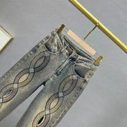 Designer embroidery hign west denim