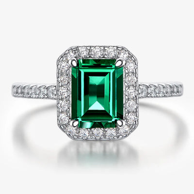 Elegant Square Green Fleece Ring