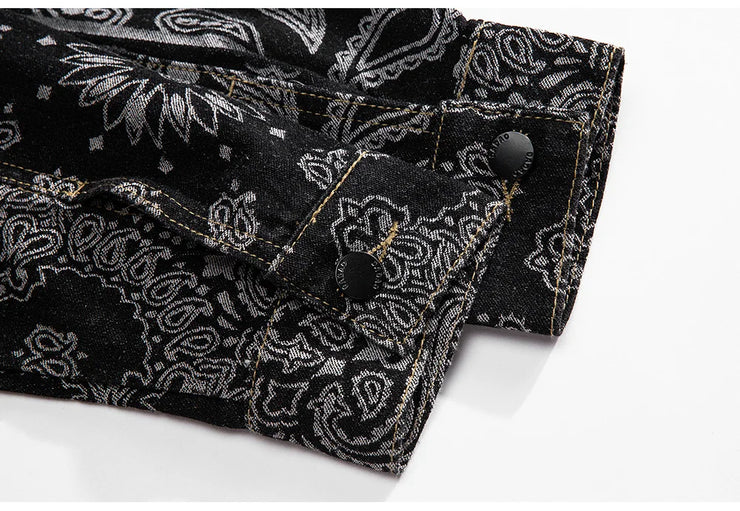 STREETWEAR  PRINTED PATTERN WEAVE  FASHIONABLE COAT