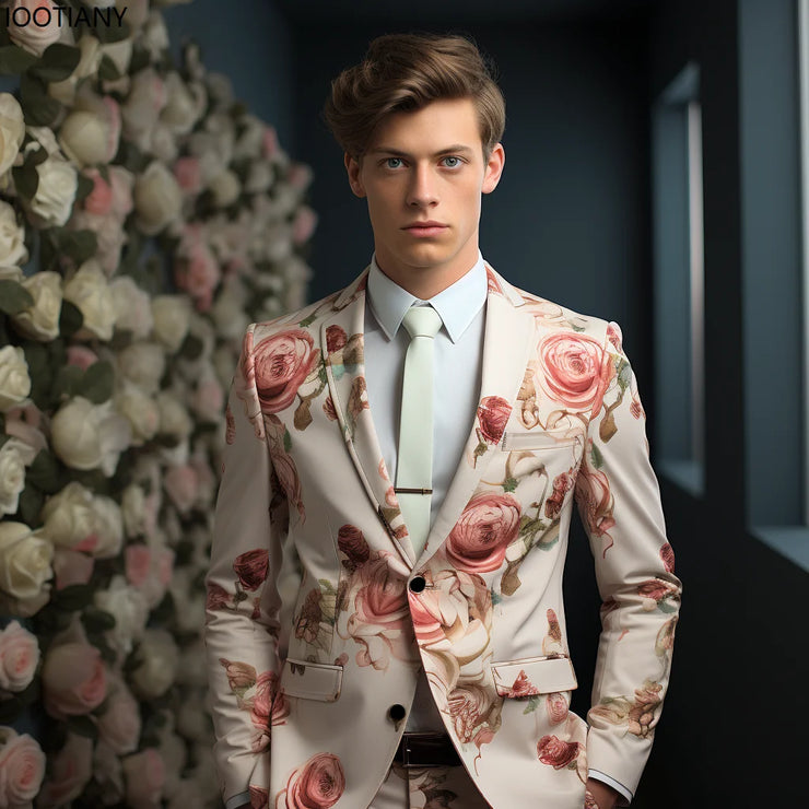 Colorful Flower Pattern Floral Elements 3D Printing Suit