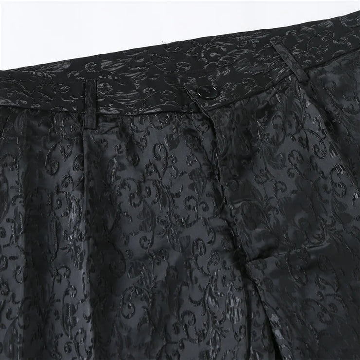 Luxury Black jacquard printed suit for men