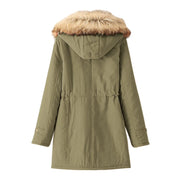 VELVET THICKENED MID LENGTH WARM JACKET