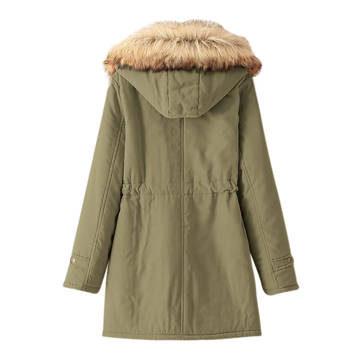 VELVET THICKENED MID LENGTH WARM JACKET