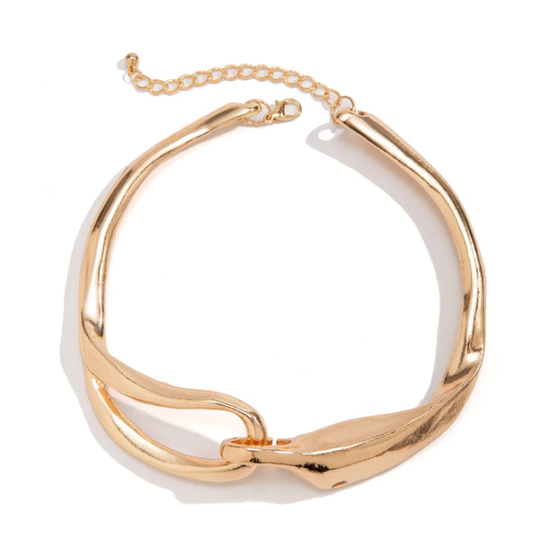 Exaggerated Heavy Metal Thick Chain Torques Necklace
