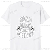 WEIGHTS WITH QUOTE  DESIGNED PRINTED T-SHIRT