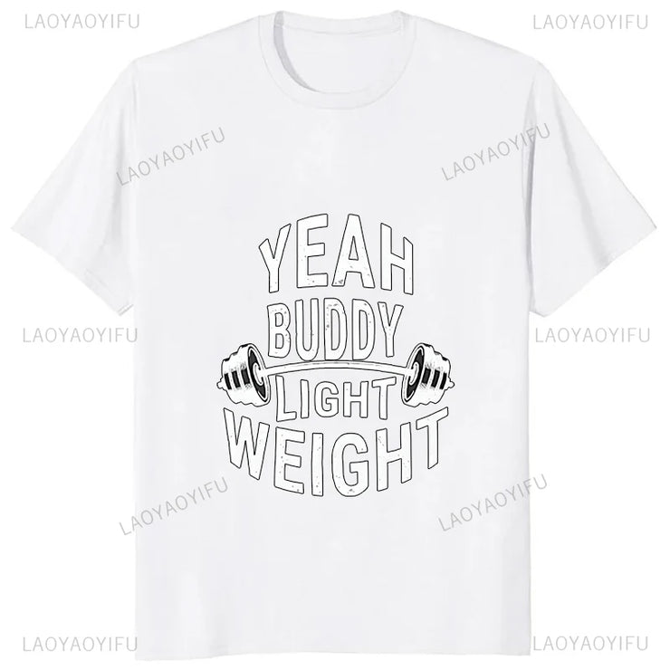 WEIGHTS WITH QUOTE  DESIGNED PRINTED T-SHIRT