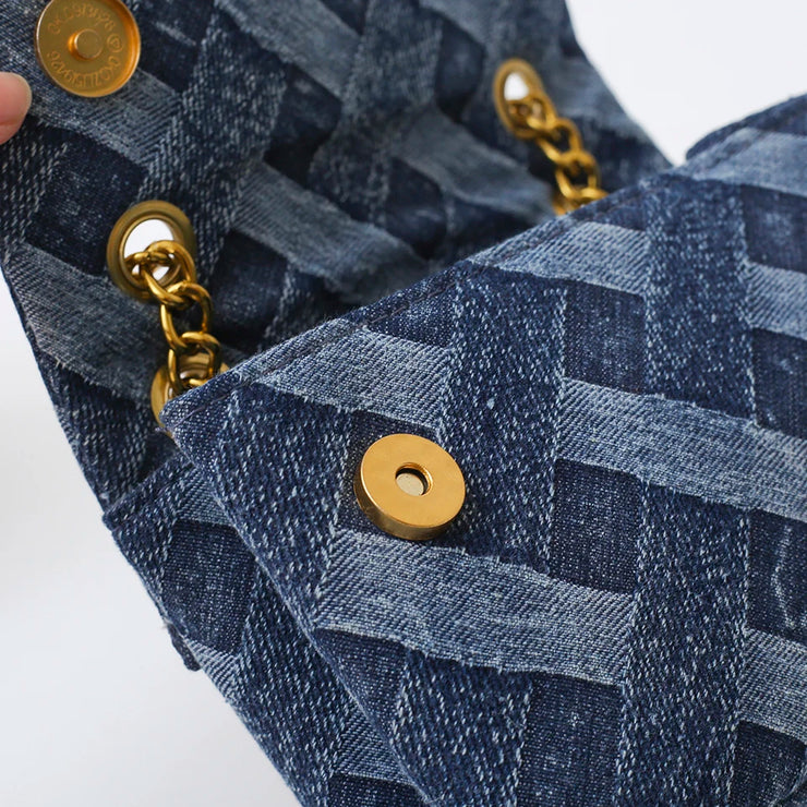 DESIGNER RETRO EAGLE HEAD CROSSBODY DENIM STYLE MESSENGER BAG