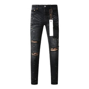 High Quality  American High Street Ripped Patch Trend Denim