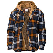 Men's Quilted Lined Button Down Plaid Shirt