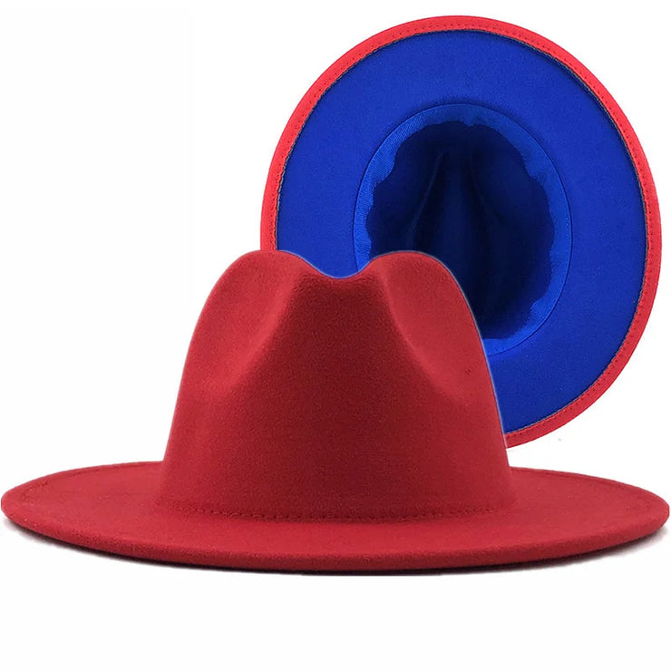 Two toned fedoras beige bottom Hat