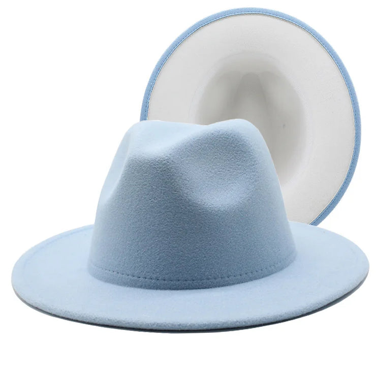 Two toned fedoras beige bottom Hat