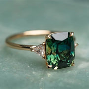 Elegant Square Emerald Ring for Women