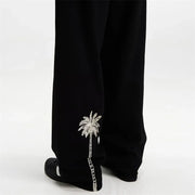 New Coconut Tree Embroidered Baggy Denim
