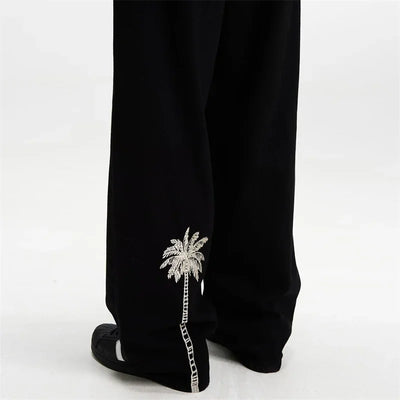 New Coconut Tree Embroidered Baggy Denim