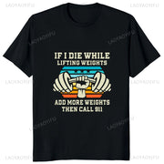 WEIGHTS WITH QUOTE  DESIGNED PRINTED T-SHIRT