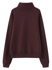Vintage Half Open Collar Long Sleeves Pullover Sweatshirt