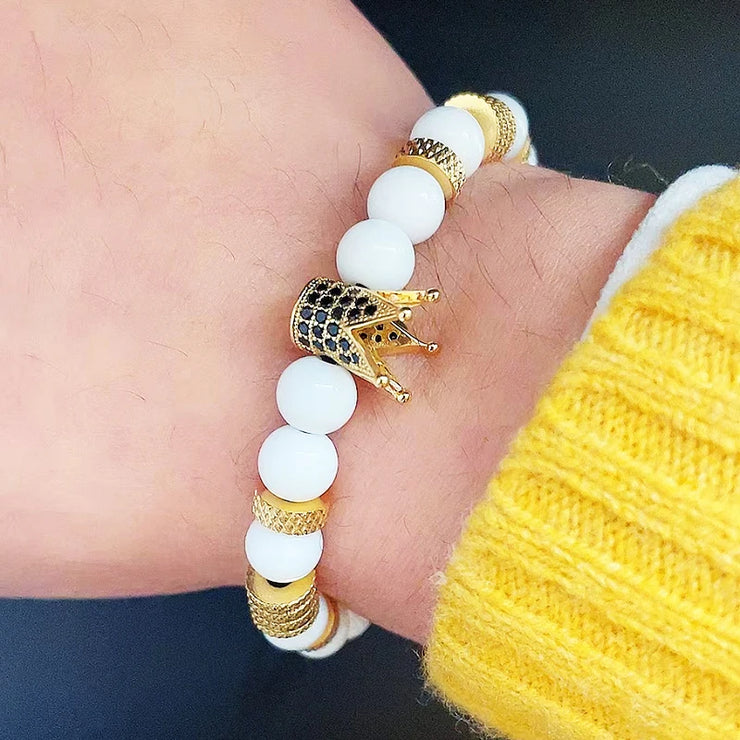 Luxury Natural Stone Beads Stainless Steel