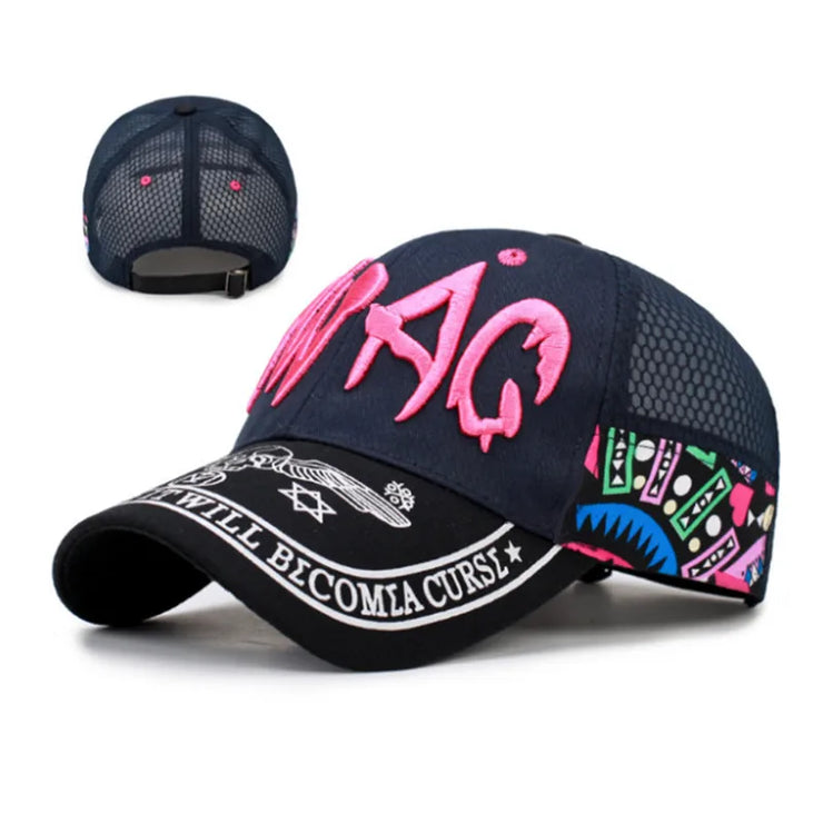 Parent-Child Cartoon Embroidery Letter SunShade Baseball Cap
