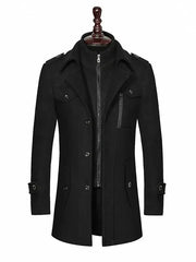 Casual Middle Long Scarf Collar Cotton-padded Thick Warm Woolen Coat