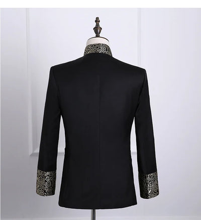 Luxury Gold Floral Embroidery  Suit for men
