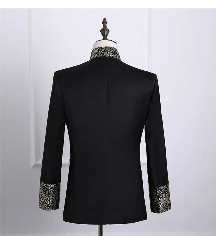 Luxury Gold Floral Embroidery  Suit for men