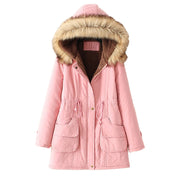 VELVET THICKENED MID LENGTH WARM JACKET