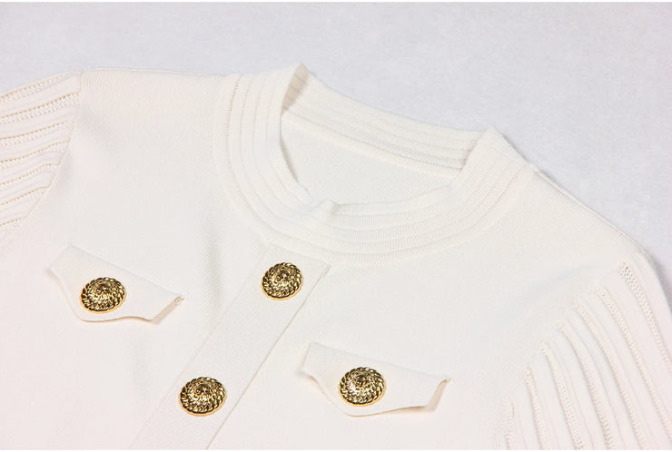 European High-Quality Knitted A-Line Slim Dress